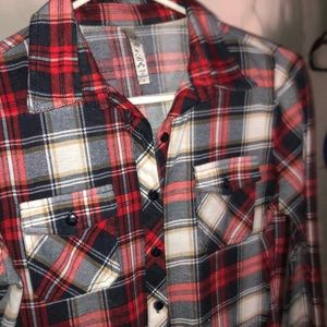 Red long sleeve flanal